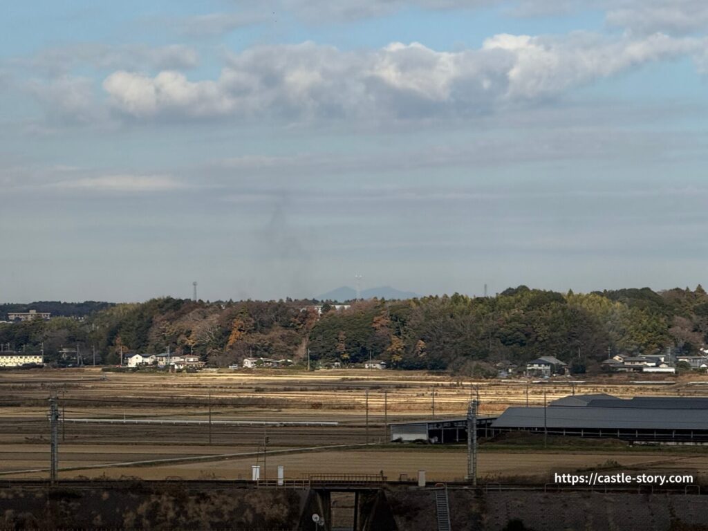 筑波山と京成電鉄の線路