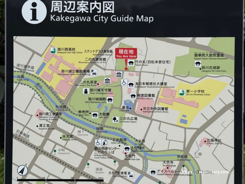 掛川城の周辺案内図