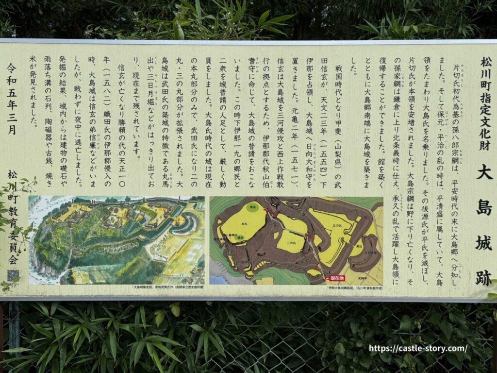 大島城跡案内板